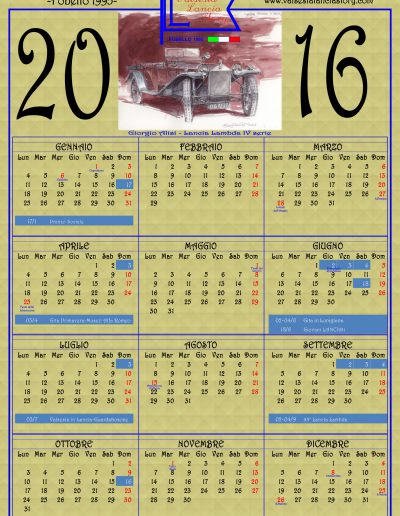 Calendario 2016